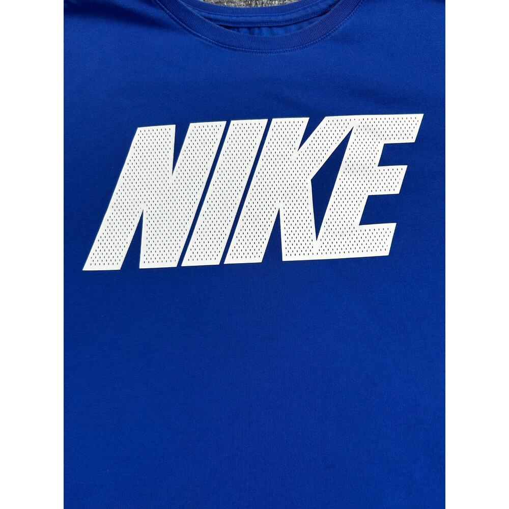 Nike Dri-FIT Logo Graphic T-Shirt Men's Large Blue Athletic Training Gym Tee - Picture 4 of 7